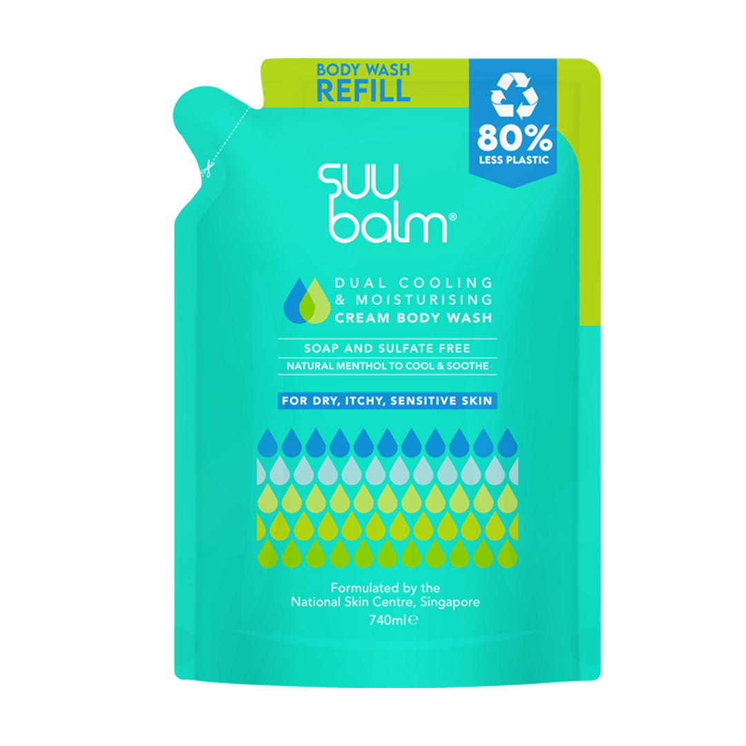 Suu Balm® Dual Cooling and Moisturising Cream Body Wash Refill Pack 740ml